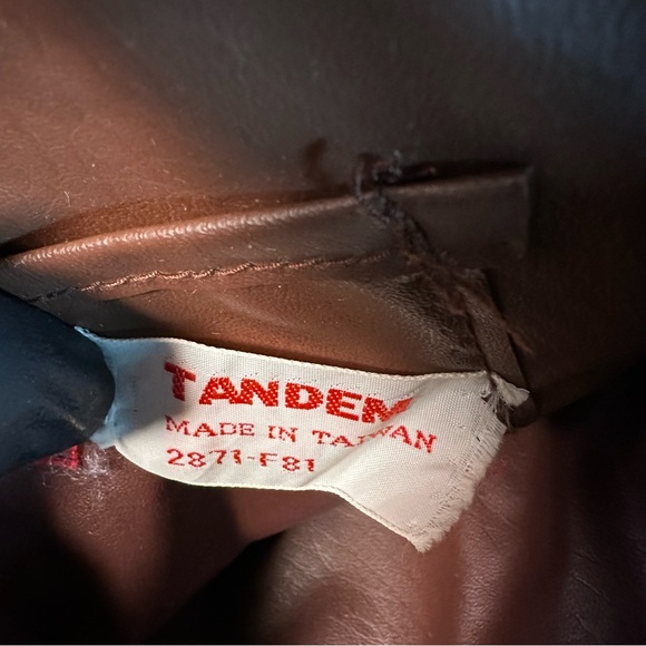 Adorable VGUC Vintage Brown Naugahyde Tandem Handbag - Picture 11 of 12